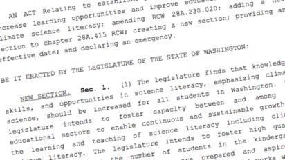 Washington climate literacy bill text