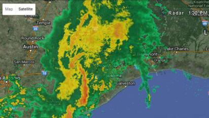 Radar image of a storm.