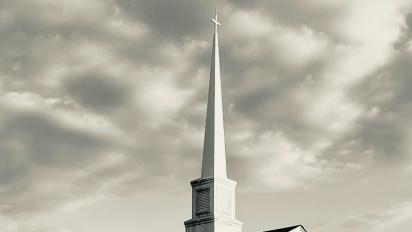 A church steeple.