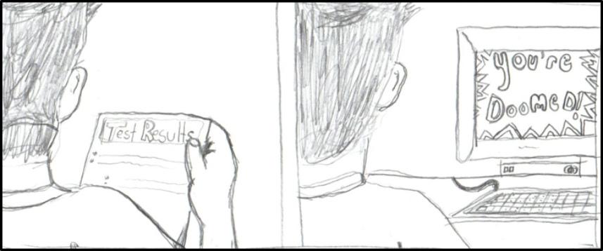 Genetics test results cartoon