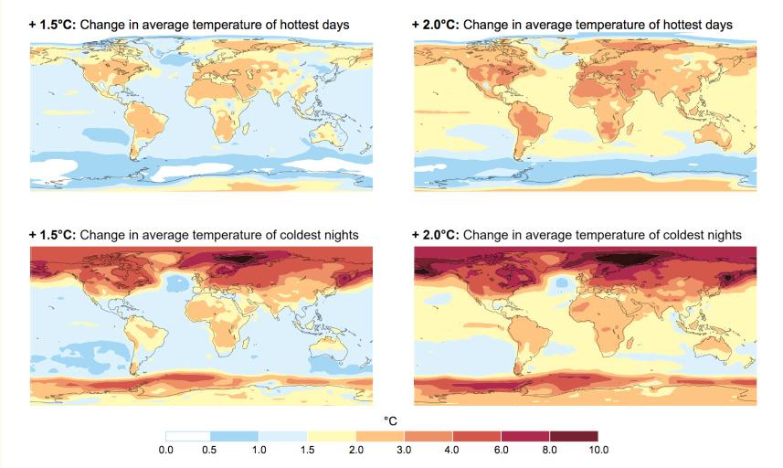 Global temperature trends map.