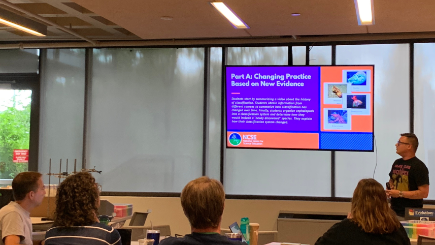 NCSE's Blake Touchet facilitates