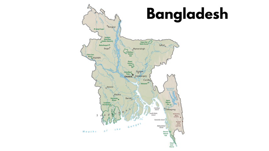 Map of Bangladesh.
