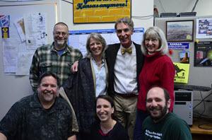 Bill Nye visits NCSE to prep for the debate.