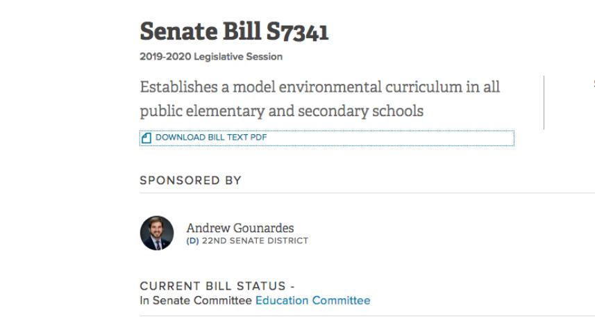 NY climate change education bill