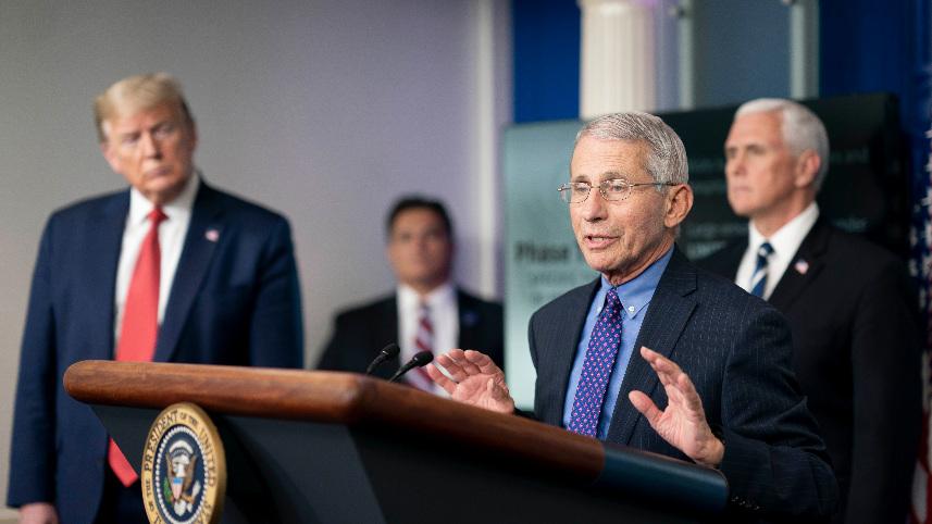 Dr. Anthony Fauci at a White House coronavirus briefing.