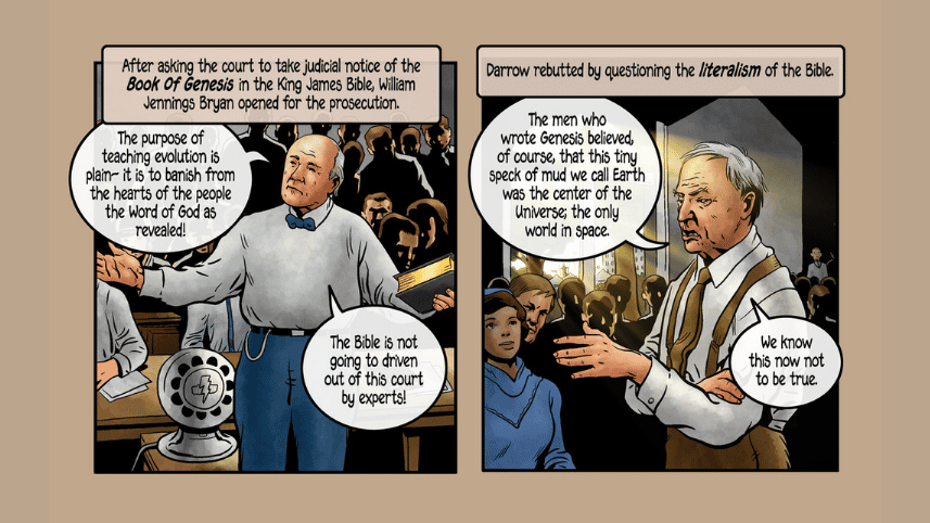 Scopes trial in True-Man comic.